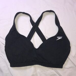 Speedo High-Impact, Sportswear Sports Bra with Underwire, Black, Strong Support